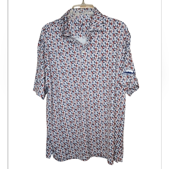 Rhoback Nashvegas Red, Blue, and Gray Patterned Shirt Size Large - Picture 2 of 8